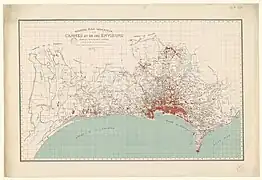 Plan indicateur de Cannes et de ses environs en 1933.