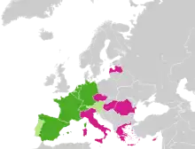 Carte de l'Europe, les pays de l'Ouest et du nord de l'Europe sont plutôt pour. Les pays du sud plutôt contre.