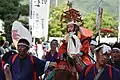 Close-up of a Yabusame archer at Nyakuichiouji Shrine (photographed on July 22, 2018)