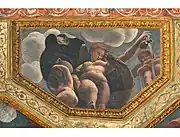 Puer mingens à côté d'une nymphe versant de l'eau, 1526-1528, Palazzo del Te, Mantoue.