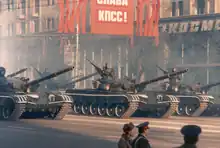 Quelques-uns des milliers de T-72 de l'Armée rouge lors de la célébration de la révolution d'Octobre en1983