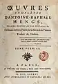 Œuvres complètes d'Antoine-Raphaël Mengs, 1786