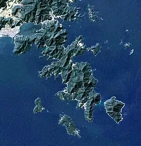 Vue satellite de la péninsule d'Oshika.