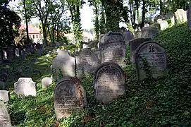 Un groupe de pierres tombales anciennes