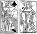 Roi de pique et dame de cœur, début du  XVIe siècle.