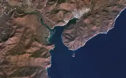 Vue aérienne de la baie d'Olga.