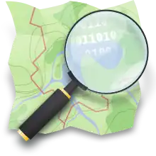 Loupe sur carte verte