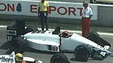 Photo d'Oscar Larrauri au volant de l'Eurobrun ER188, au Grand Prix du Canada 1988