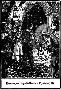 Ouverture des Forges St-Maurice, 15 octobre 1737.