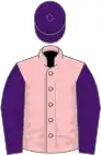 Pink, purple sleeves and cap
