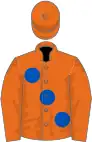 Orange pois bleus