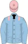 Light blue, pink epaulets and cap
