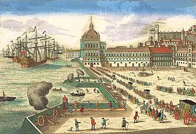 Vue de la place au XVIIIe siècle