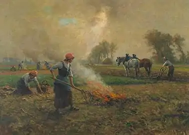 Paix et abondance - Huile sur toile, signée en bas à dr., 60 × 81 cm , localisation inconnue.