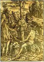 Forge de Vulcain, avec Mars, Vénus et Cupidon.