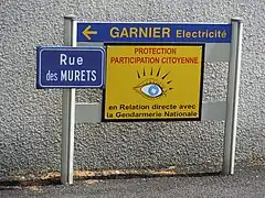 Panneau Protection participation citoyenne à Mauves.