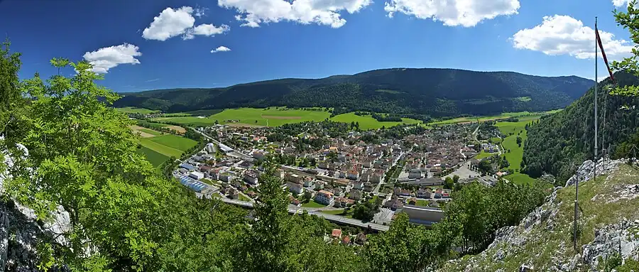 Panorama de Fleurier depuis le signal