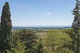 Le parc éolien du Lauragais vu de Saint-Julia