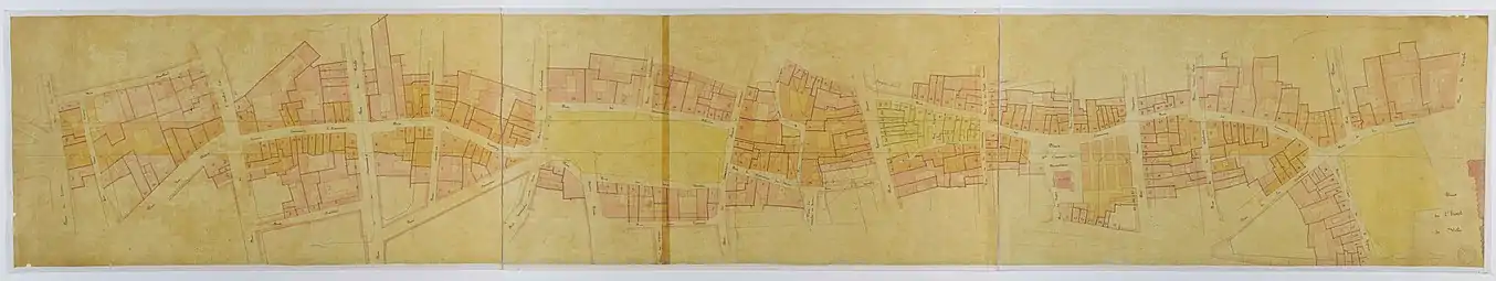 Plan du percement de la section de la rue du Louvre à la rue Saint-Antoine (Bibliothèque historique de la Ville de Paris).