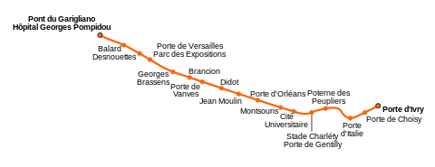 Tracé géographiquement exact de la ligne T3, avant son extension.