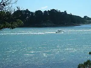 Courant violent entre l'île de la jument et l'île de Berder