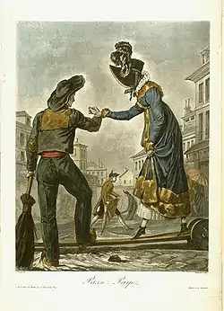 D'après Carle Vernet, Passez payez, aquatinte.