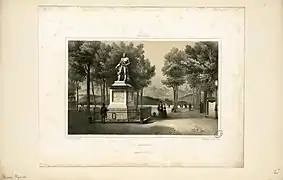 La statue d'Henri IV sur la place Royale, lithographie de Pierre Gorse (1816–1875).