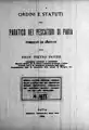 Ordine e statuti del paratico dei pescatori di Pavia (Ordines et statuta Paratici Piscatorum Papiae), 1894