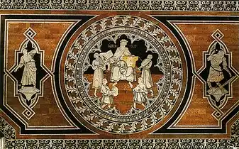 Une partie du XVe siècle du pavement du Duomo de Sienne.