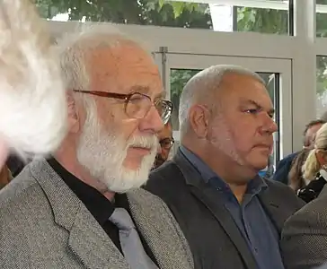 Marc Delécluse avec le maire de Loffre Éric Gouy à Pecquencourt en octobre 2019.