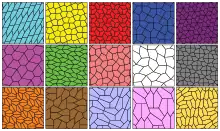 Les 15 pavages pentagonaux connus en 2015.