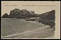 La plage de Trestrignel et la Pointe du Château vers 1900 (carte postale).