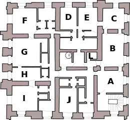Plan de l'attique du Petit Trianon
