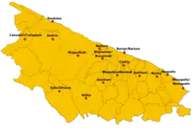 Carte des centres peucètes au IIIe siècle av. J.-C.
