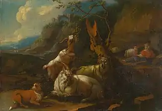 Chevrière et son troupeau