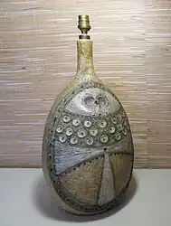 Pied de lampe chouette, 1966, 44 cm