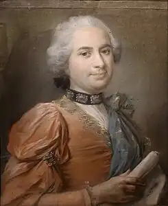 Portrait de Pierre de Jélyotte (attribué  à L.V), pastel sur deux feuilles assemblées, datation inconnue, collection particulière.
