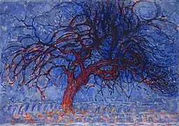 Arbre rouge, 1908-1909, huile sur toile, 70 × 99 cm, Gemeentemuseum.