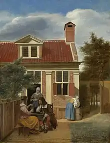 Pieter de Hooch, Quelques personnes dans une arrière-cour.