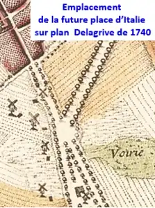 Le site vers 1750.