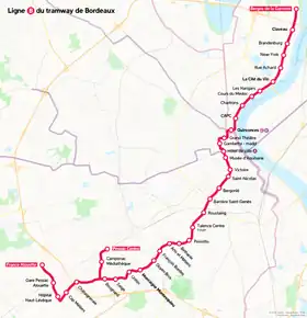 Voir la carte de la ligne.