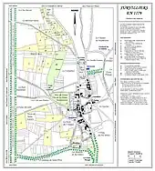 Plan de Survilliers en 1779, d'après le premier plan cadastral de 1779, avec lieux-dits et noms des chemins