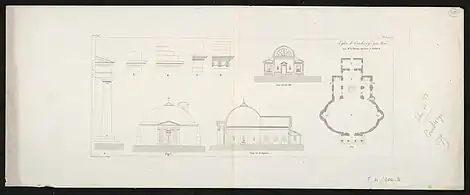 Plan de l'église de Courbevoye, près Paris, par Mr Le Masson ; dessiné et gravé par François Thiollet.