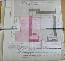 Plan de la basse-cour divisée en deux lots
