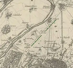 Route de la Révolte Plan Roussel de 1730