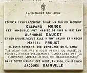 Plaque 31 rue de Bellechasse.