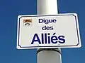Plaque de rue Digue des Alliés.