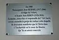 Plaque mémorielle.