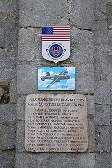 Plaques commémoratives du 7 janvier 1944, inaugurées en 2004 par Robert Sweatt.