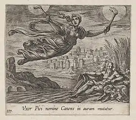 Canens à la recherche de Picus (illustration de 1606 pour les Métamorphoses d'Ovide)